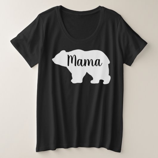 Schattige Mama beer design moederdag cadeau zwart Grote Maat T-shirt (Design voorkant)