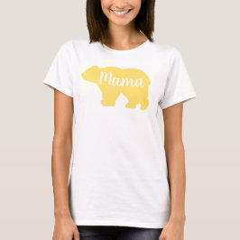 Schattige Mama beer geel design moederdag cadeau T-shirt