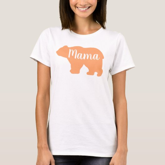 Schattige Mama beer sinaasappel design moederdag c T-shirt (Voorkant)
