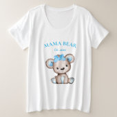 Schattige Mama Beer Vastgesteld Datum Baby shower Grote Maat T-shirt (Design voorkant)