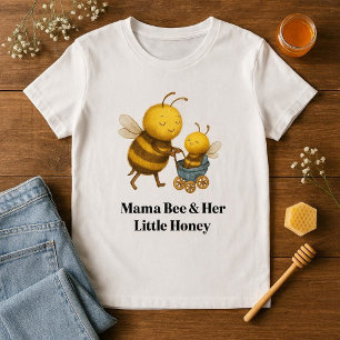 Schattige Mama Bij & Haar Kleine Honing Moederdag Tri-Blend Shirt