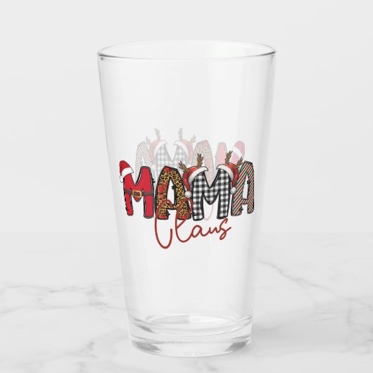 Schattige Mama Claus script Glas (Achterkant)