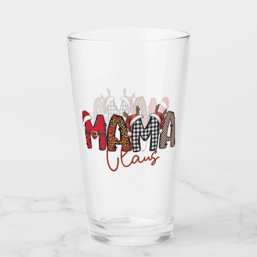 Schattige Mama Claus script Glas (Voorkant)