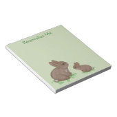 Schattige mama en Baby Bunny in Clover Notitieblok (Schuin)