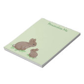 Schattige mama en Baby Bunny in Clover Notitieblok (Linkerzijde)
