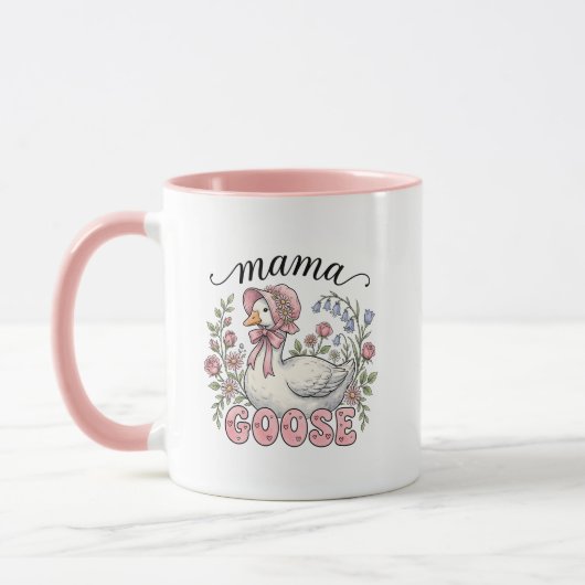 Schattige Mama gans woordkunst  Mok (Links)