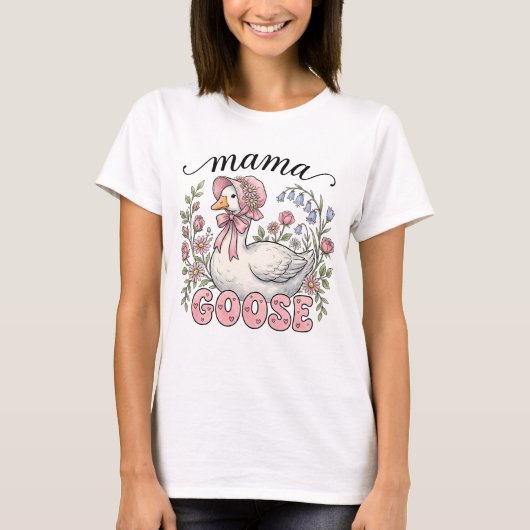 Schattige Mama gans woordkunst T-shirt (Voorkant)