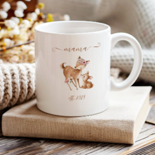 Schattige Mama Gevestigde Aquarel Boho Hert Koffiemok