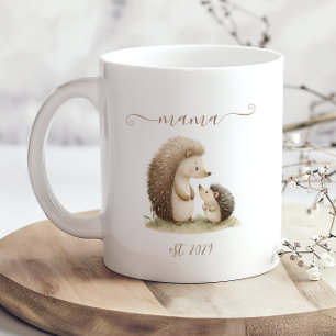 Schattige Mama Gevestigde Waterverf Egels Koffiemok