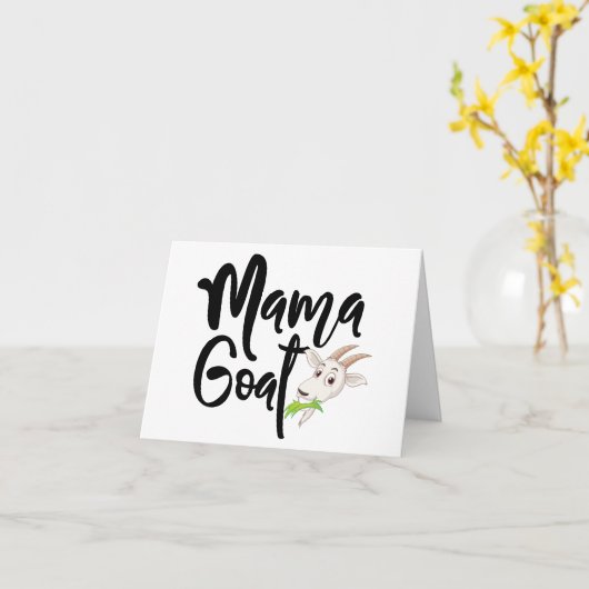 Schattige Mama Goat BLANK Kaart (Gele Bloem)