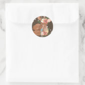 Schattige Mama Herten Met Haar Baby Ronde Sticker (Tas)