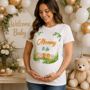 Schattige Mama In Spe l Jungle Safari Dieren T-shirt