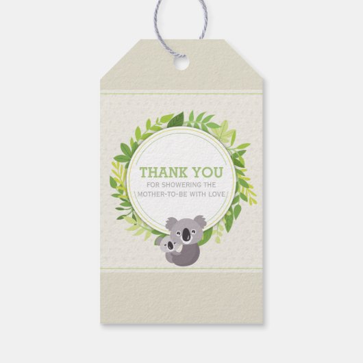 Schattige Mama Koala & Baby Koala Baby shower Cadeaulabel (Achterkant)