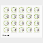 Schattige Mama Koala & Baby Koala Baby shower Vierkante Sticker (Vel)