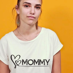 Schattige Mama Mama en Me Harten Bijpassende Set T-shirt