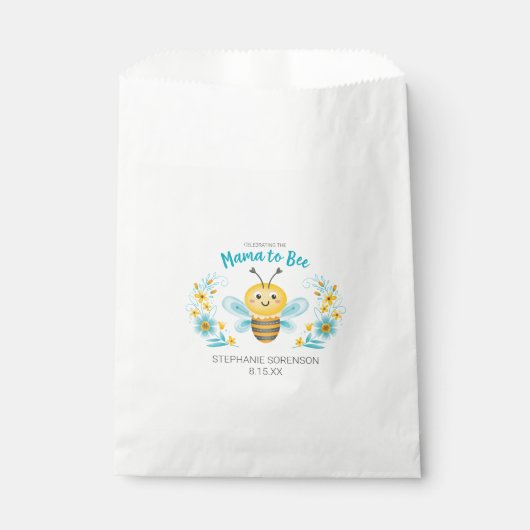 Schattige Mama naar Bee Baby shower Bedankzakje (Voorkant)