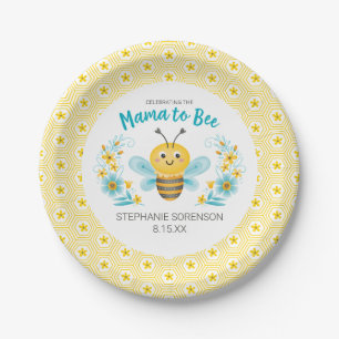Schattige Mama naar Bee Baby shower Papieren Bordje