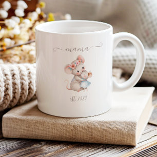 Schattige Mama Opgerichte Boho Waterverf Muizen Koffiemok