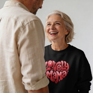 Schattige Mama Rode Bubble Letter T-shirt