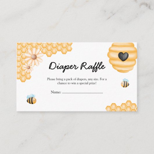 Schattige Mama-to-Bee Zomerluier Raffle Informatiekaartje (Voorkant)