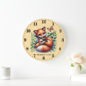 Schattige Mama's Girl Fox Naam toevoegen Grote Klok (Huis)