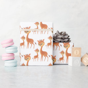 schattige mammie baby giraffe cadeaupapier