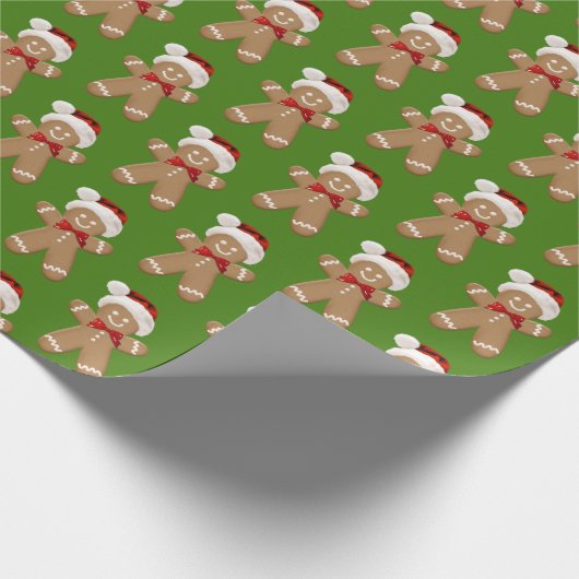 schattige man van het ontbijtbrood met Santa hat Cadeaupapier (Hoek)