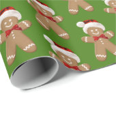 schattige man van het ontbijtbrood met Santa hat Cadeaupapier (Rol Hoek)