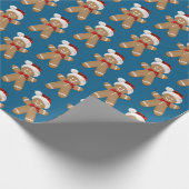 schattige man van het ontbijtbrood met Santa hat Cadeaupapier (Hoek)