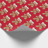 schattige man van het ontbijtbrood met Santa hat Cadeaupapier (Hoek)