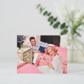 schattige  man vrouw briefkaart (Staand voorkant)