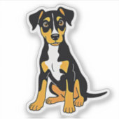 Schattige Manchester Terrier, kubisme charme, klei Sticker (Voorkant)
