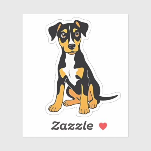 Schattige Manchester Terrier, kubisme charme, klei Sticker (Vel)