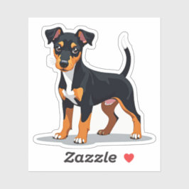 Schattige Manchester Terrier, kubisme charme, klei Sticker