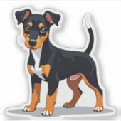 Schattige Manchester Terrier, kubisme charme, klei Sticker (Voorkant)