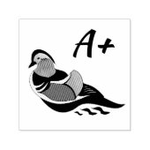 Schattige Mandarijn Duck Student Grade Zelfinktende Stempel (Design)