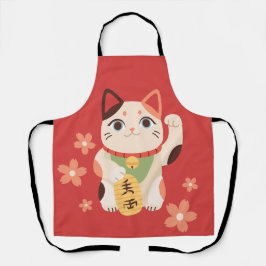 Schattige Maneki Neko Gelukskat Schort