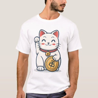 Schattige Maneki Neko Lucky Cat T-shirt | Japans G