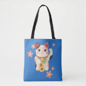 Schattige Maneki Neko Lucky Cat Tote Bag (Voorkant)