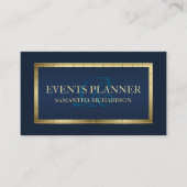 Schattige mannelijk modern marineblauw en goudgeom visitekaartje (Voorkant)