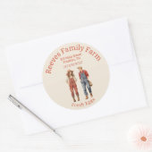 Schattige Mannelijk Vrouw Homesteaders Label Stick (Envelop)