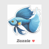 Schattige Mannelijke Beta Vis Cartoon Karakter Sticker (Vel)