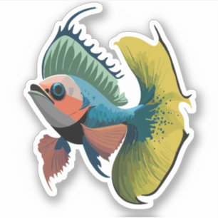 Schattige mannelijke betavis cartoon karakter sticker