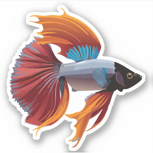 Schattige mannelijke betavis cartoon karakter sticker (Voorkant)