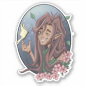 Schattige mannelijke elf en bleke crème vlinder sticker (Voorkant)