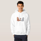 Schattige mannelijke en Vrouw walrussen Hoodie (Voorkant volledig)