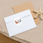 Schattige mannelijke en Vrouw walrussen Ronde Sticker