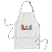 Schattige mannelijke en Vrouw walrussen Standaard Schort (Voorkant)