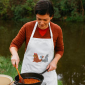 Schattige mannelijke en Vrouw walrussen Standaard Schort