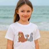 Schattige mannelijke en Vrouw walrussen T-shirt